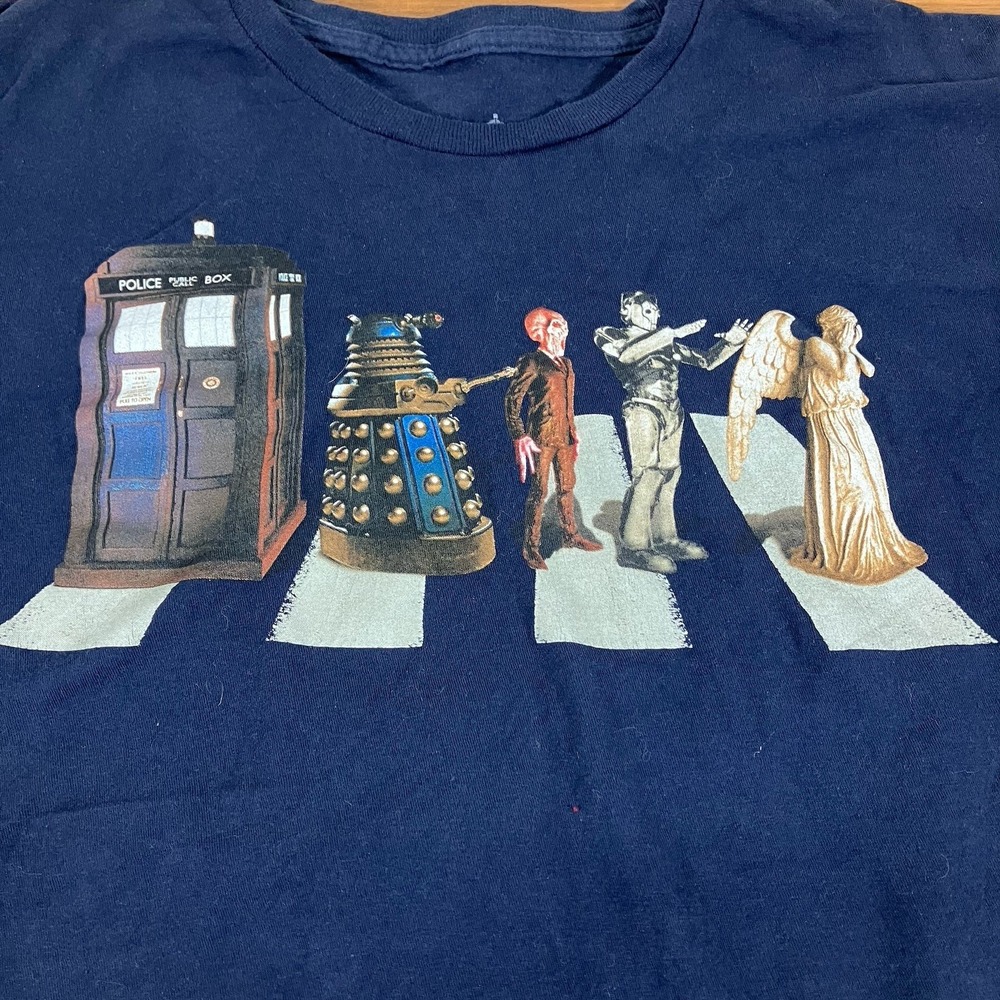Ripple‎ Junction Mens Navy Blue Doctor Who 2012 Abbey Road Police Box T Shirt 3X